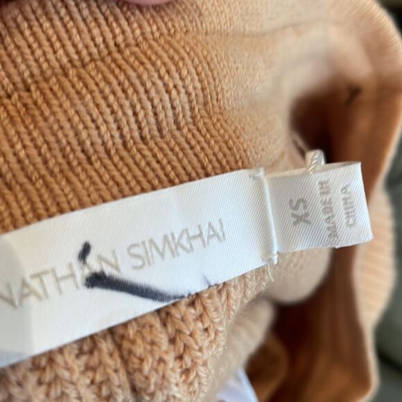 NEW Jonathan Simkhai nina wool cashmere blend ribbed joggers in butterscotch - Picture 13 of 16